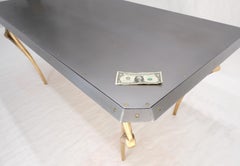 Steam Punk Heavy Solid Bronze Leg Forged Steel Beveled Edge Top Dining Table