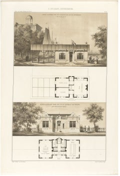 Steamboat Landing, Police Station, Dutch Architecture Print, Leliman, 1865-1866