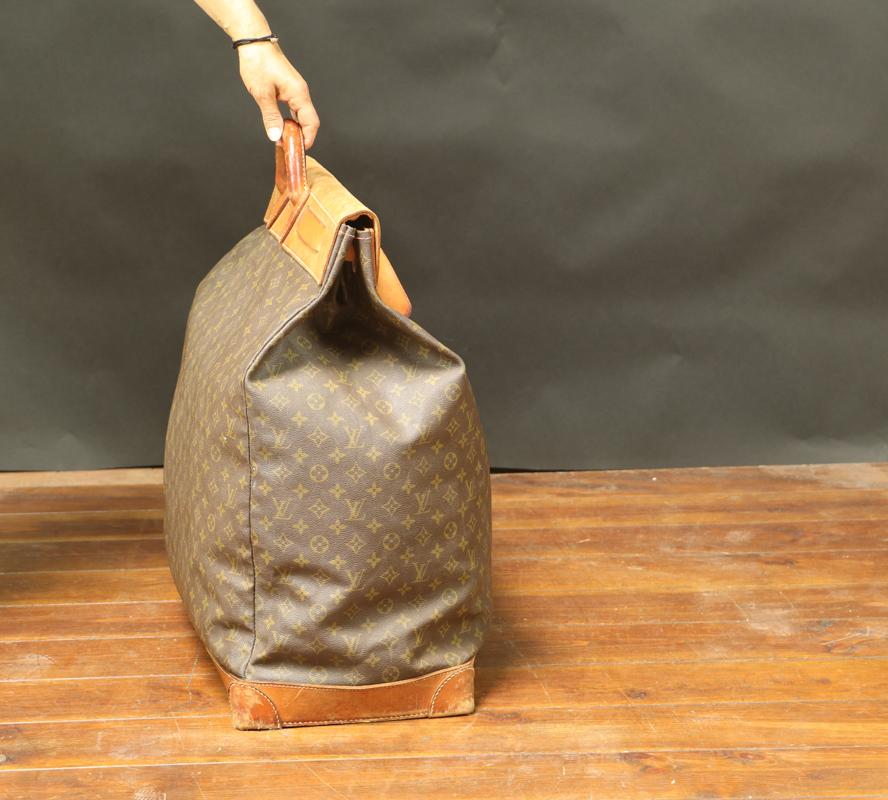 Steamer Bag Leather and Monogram Canvas In Good Condition For Sale In Haguenau, FR