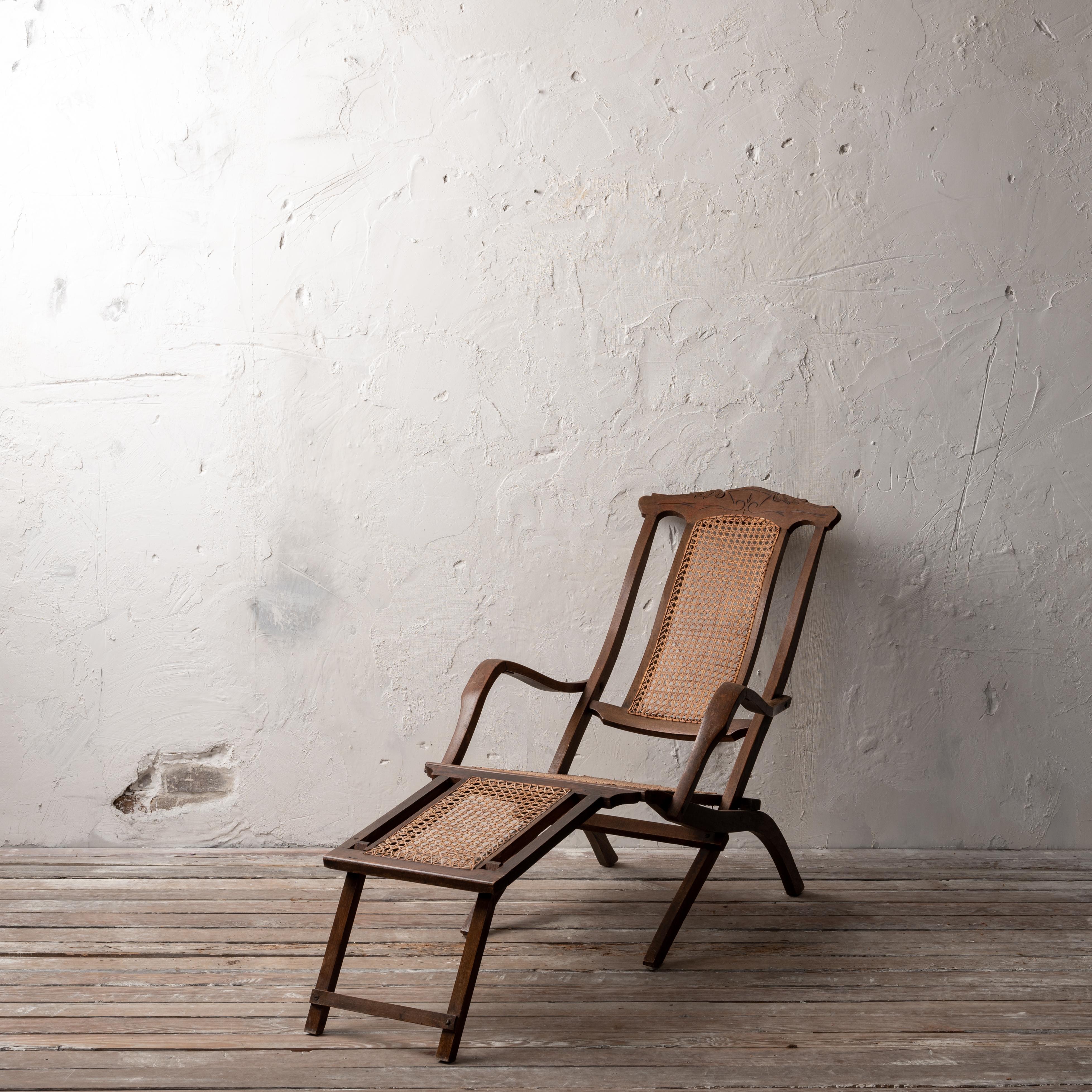 American Steamer Deck Chair, c.1890 For Sale