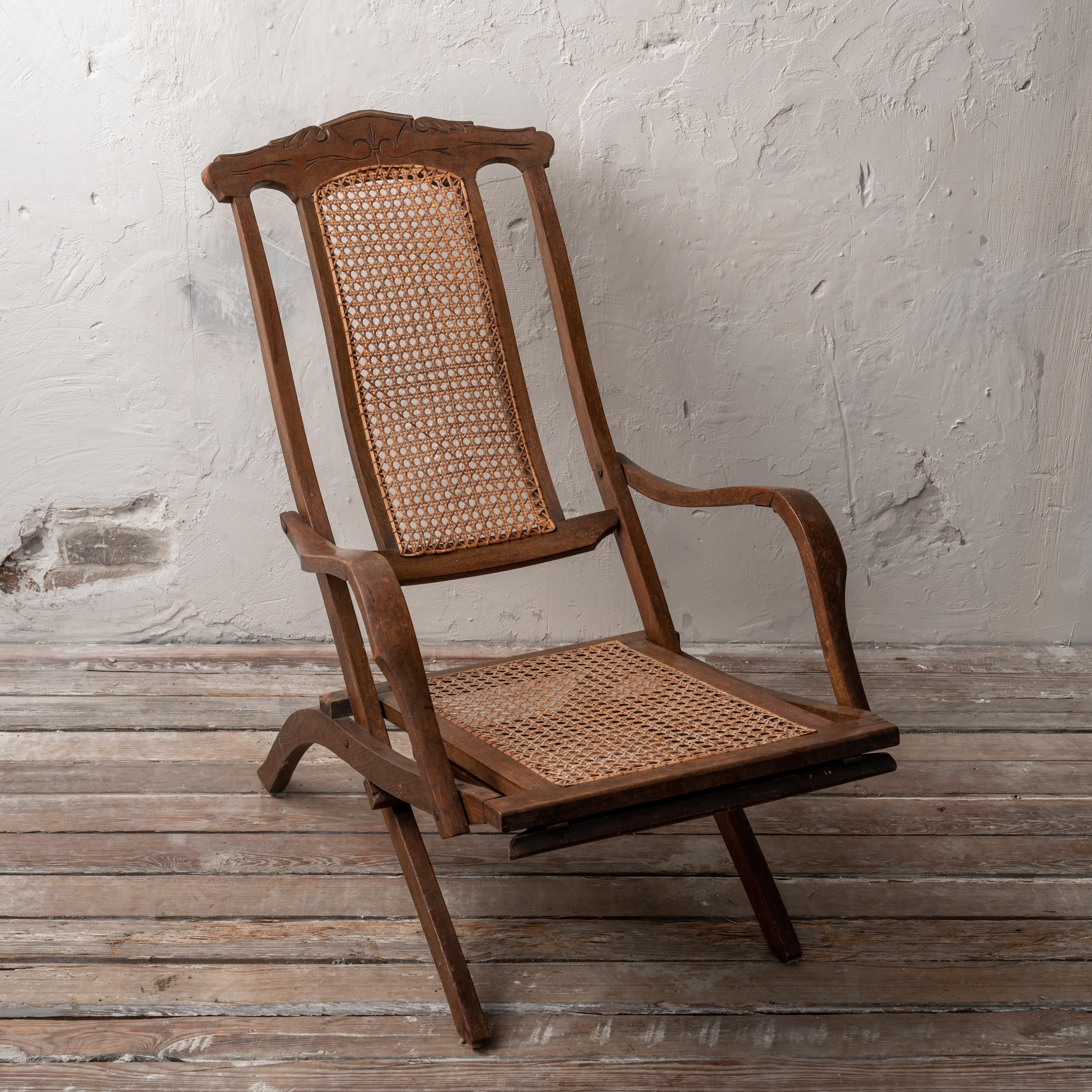 Late 19th Century Steamer Deck Chair, c.1890 For Sale