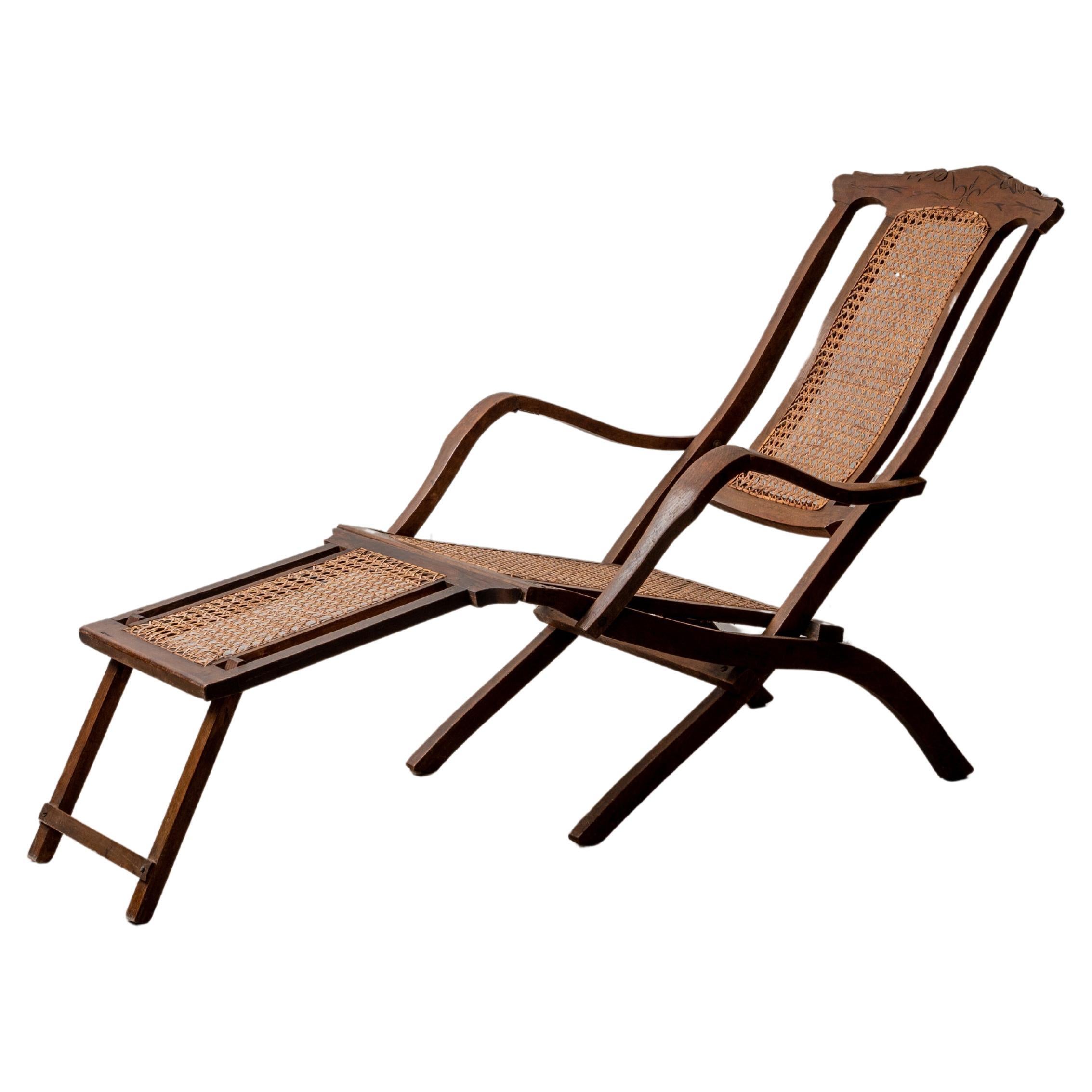 Steamer Deck Chair, c.1890 For Sale