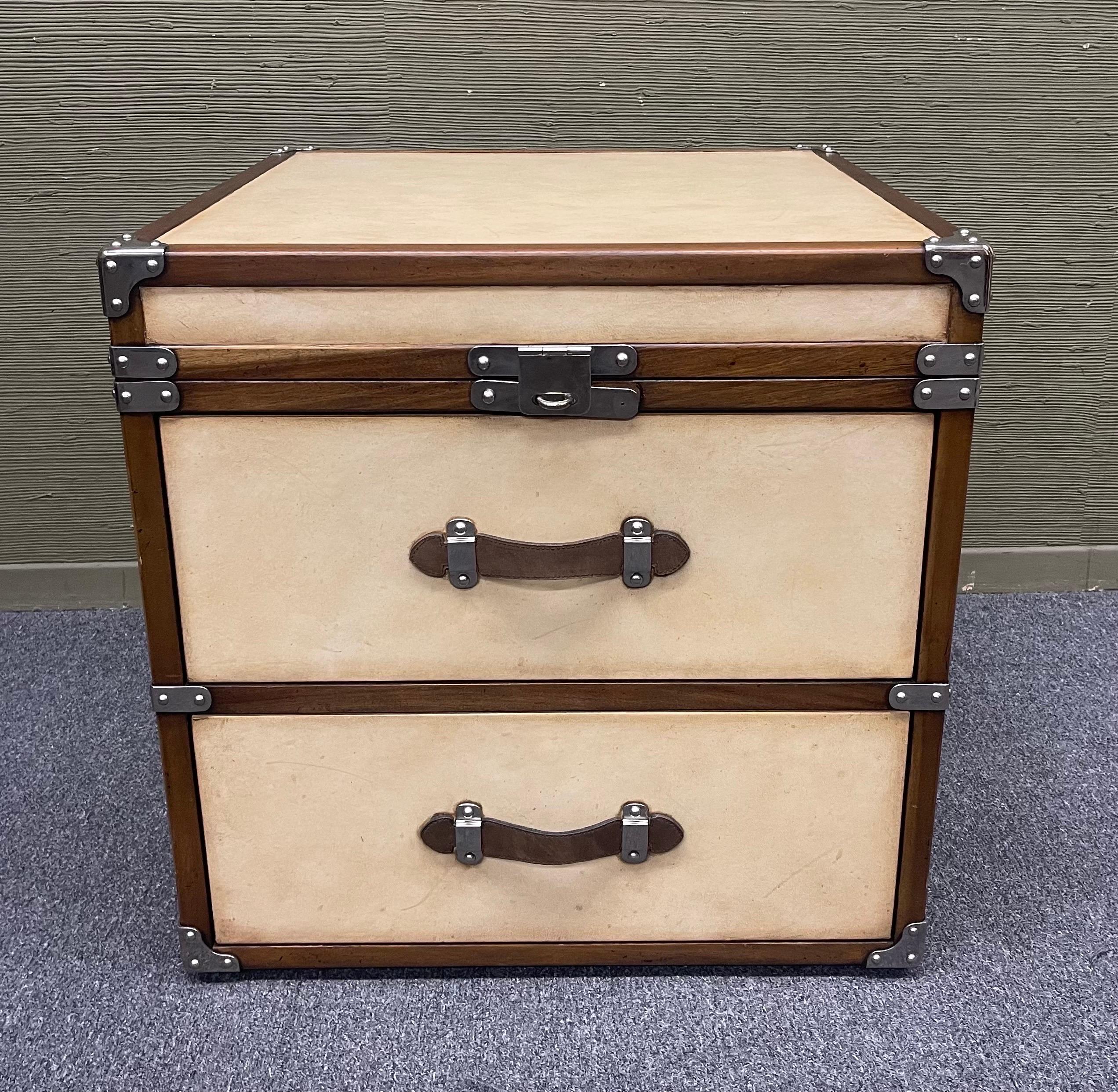 Steamer Trunk Style Two Drawer Chest by Archive Home for Century For Sale 7