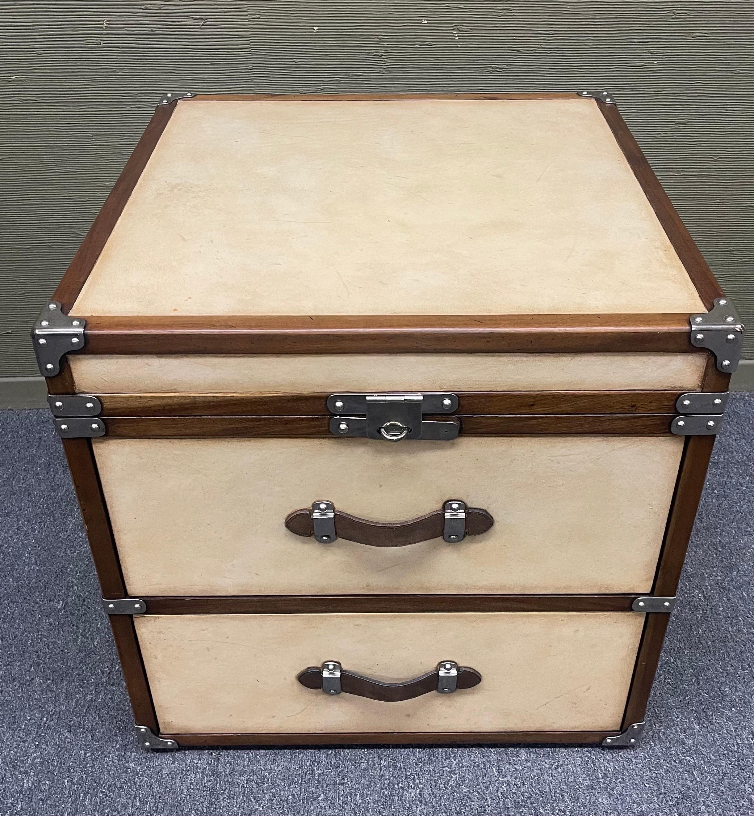 American Steamer Trunk Style Two Drawer Chest by Archive Home for Century For Sale