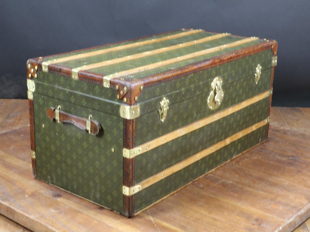 French Steamer Trunk with Unknown Monogram For Sale
