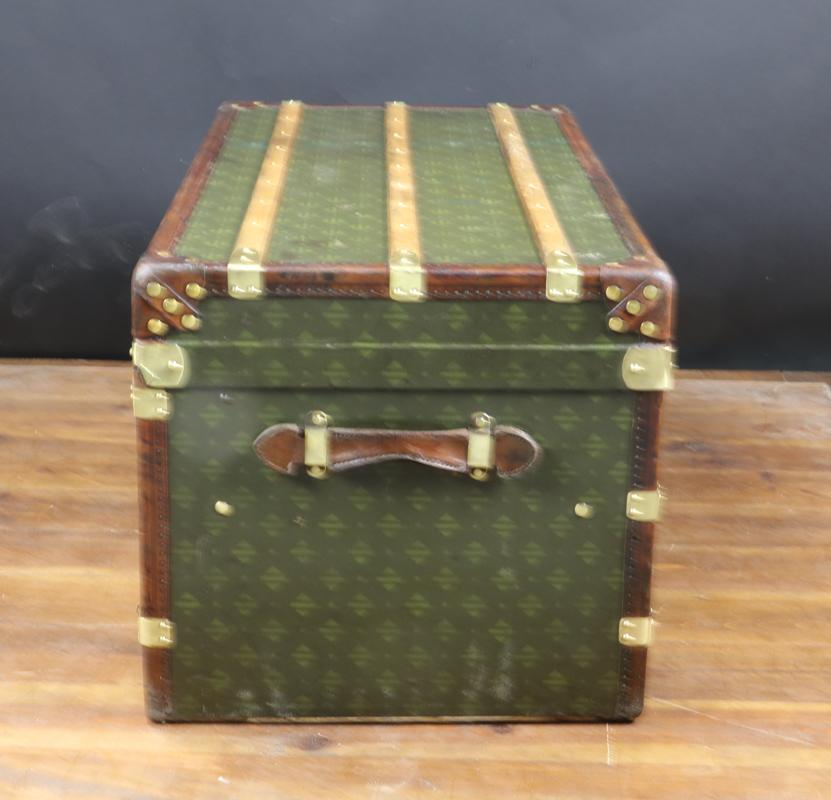 Early 20th Century Steamer Trunk with Unknown Monogram For Sale