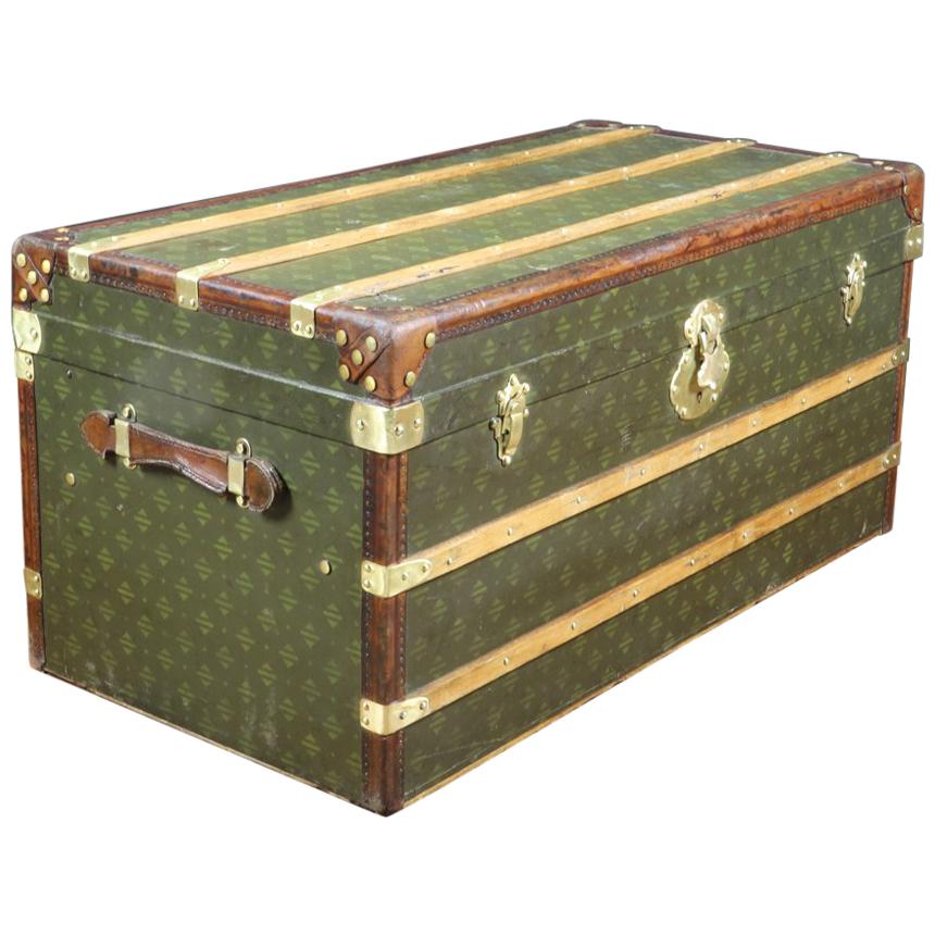 Steamer Trunk with Unknown Monogram For Sale
