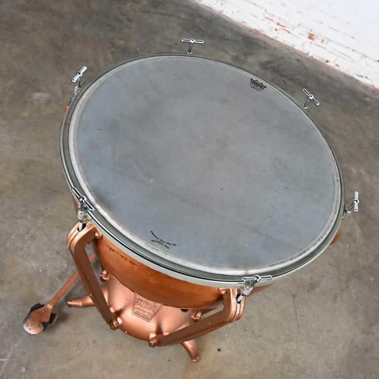 Steampunk Industrial Rustic Copper Kettle Drum Center Table by WFL Drum
