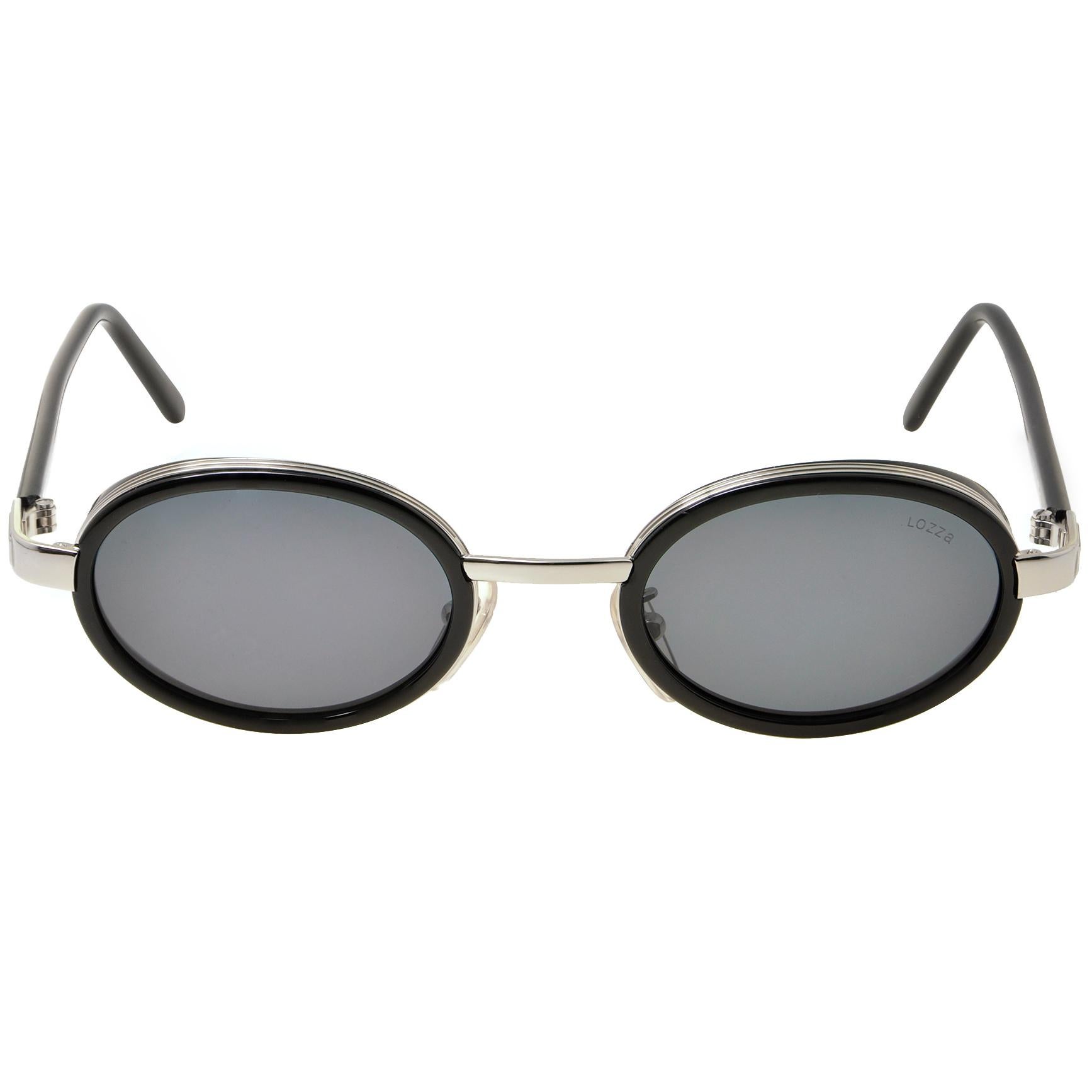 Steampunk Vintage-Sonnenbrille von Lozza, ITALY (Grau) im Angebot