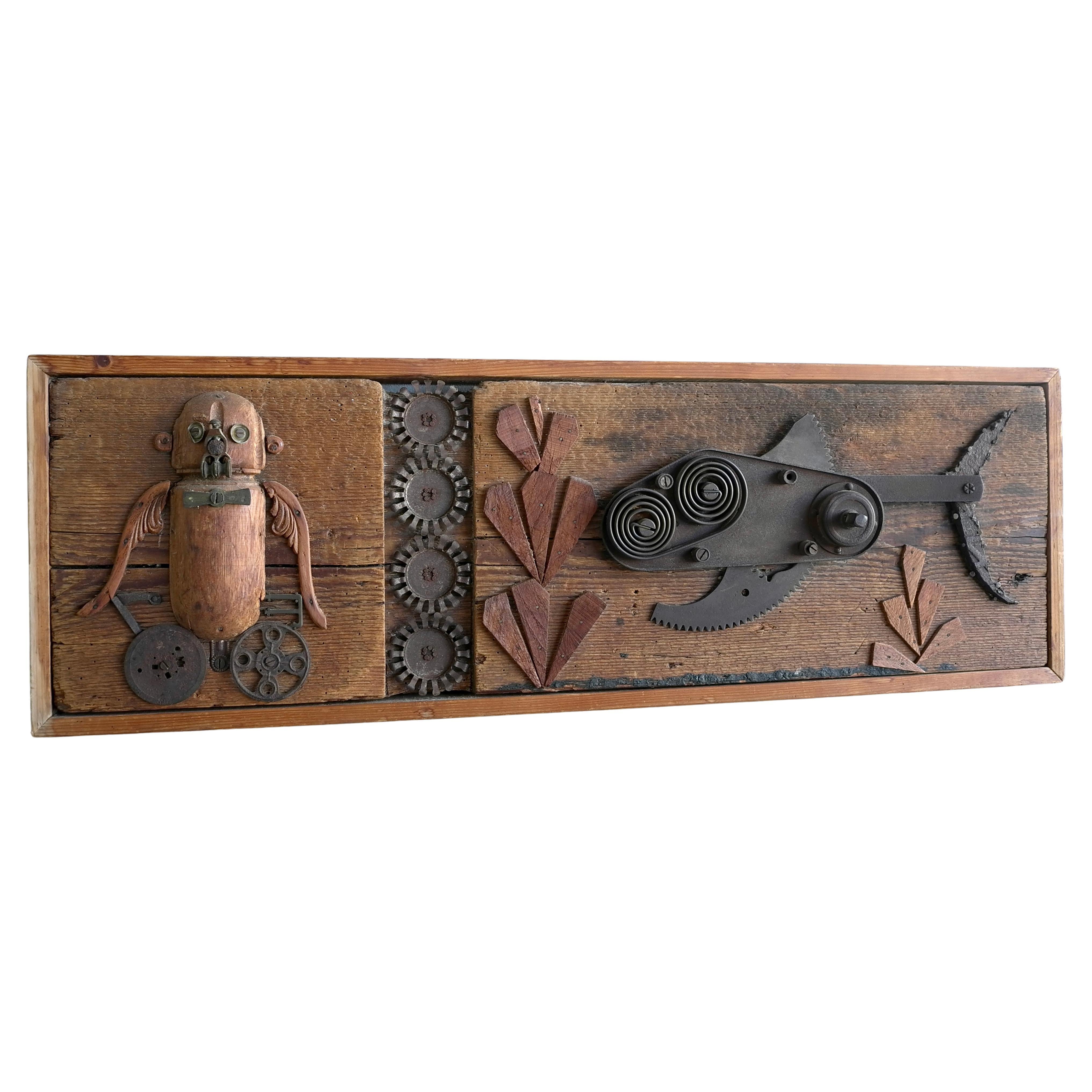 Arte da parete Steampunk "Un giorno di pesca" Monkey Fish Paesi Bassi, estate 1965 in vendita