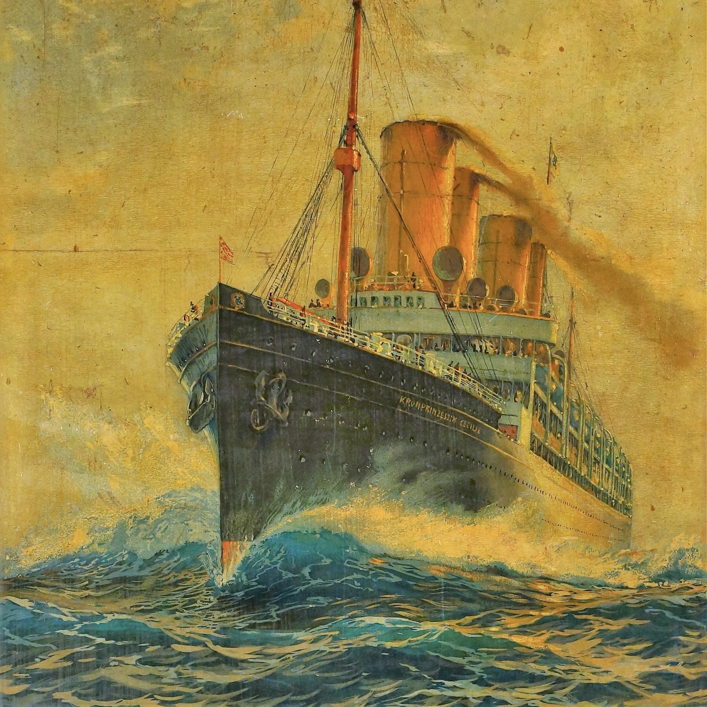 European Steamship Painting Kronprinzessin Cecilie