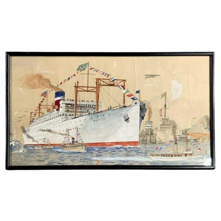 Peinture d'un navire à vapeur de la Croix-Souest du Sud