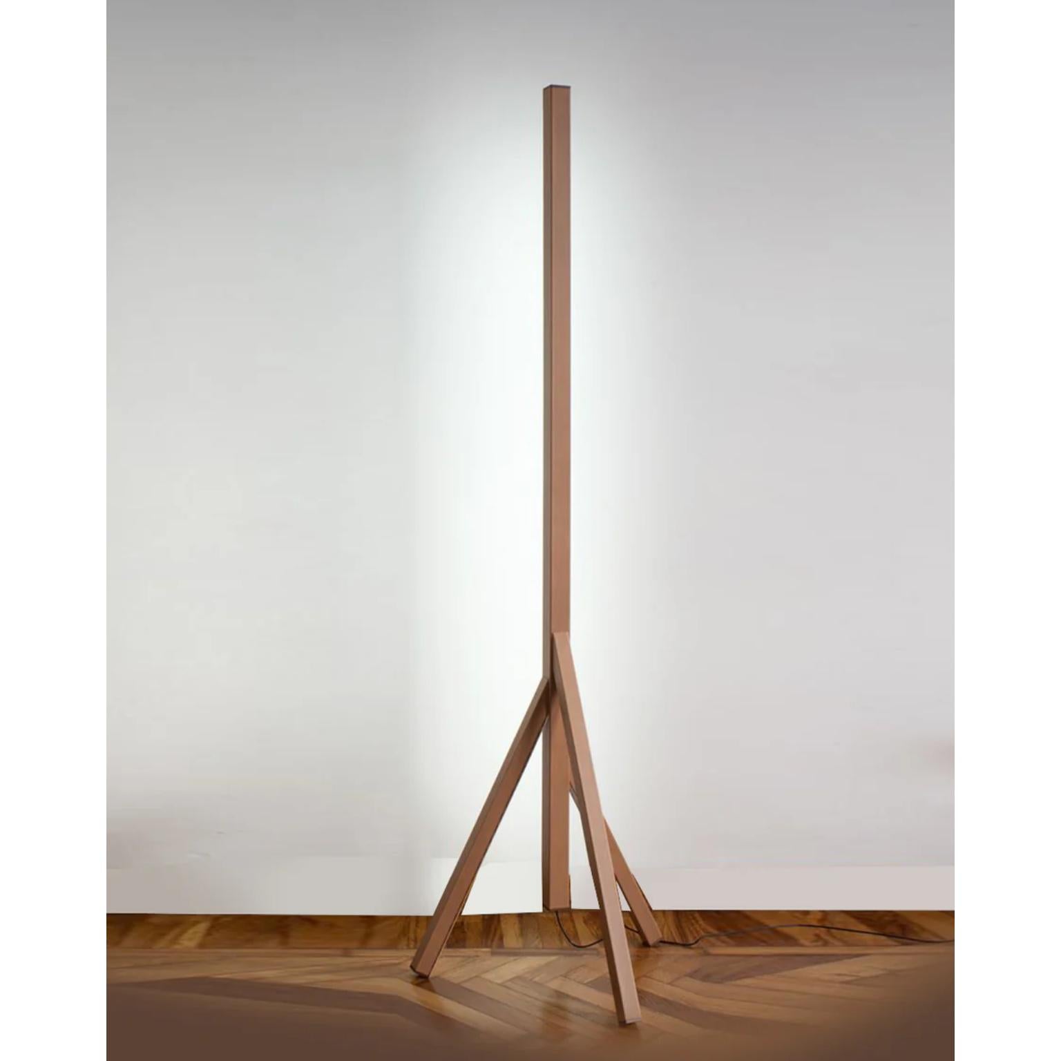 XXIe siècle et contemporain Lampadaire Stecco en aluminium et cuir tanné au végétal par Oscar Maschera en vente