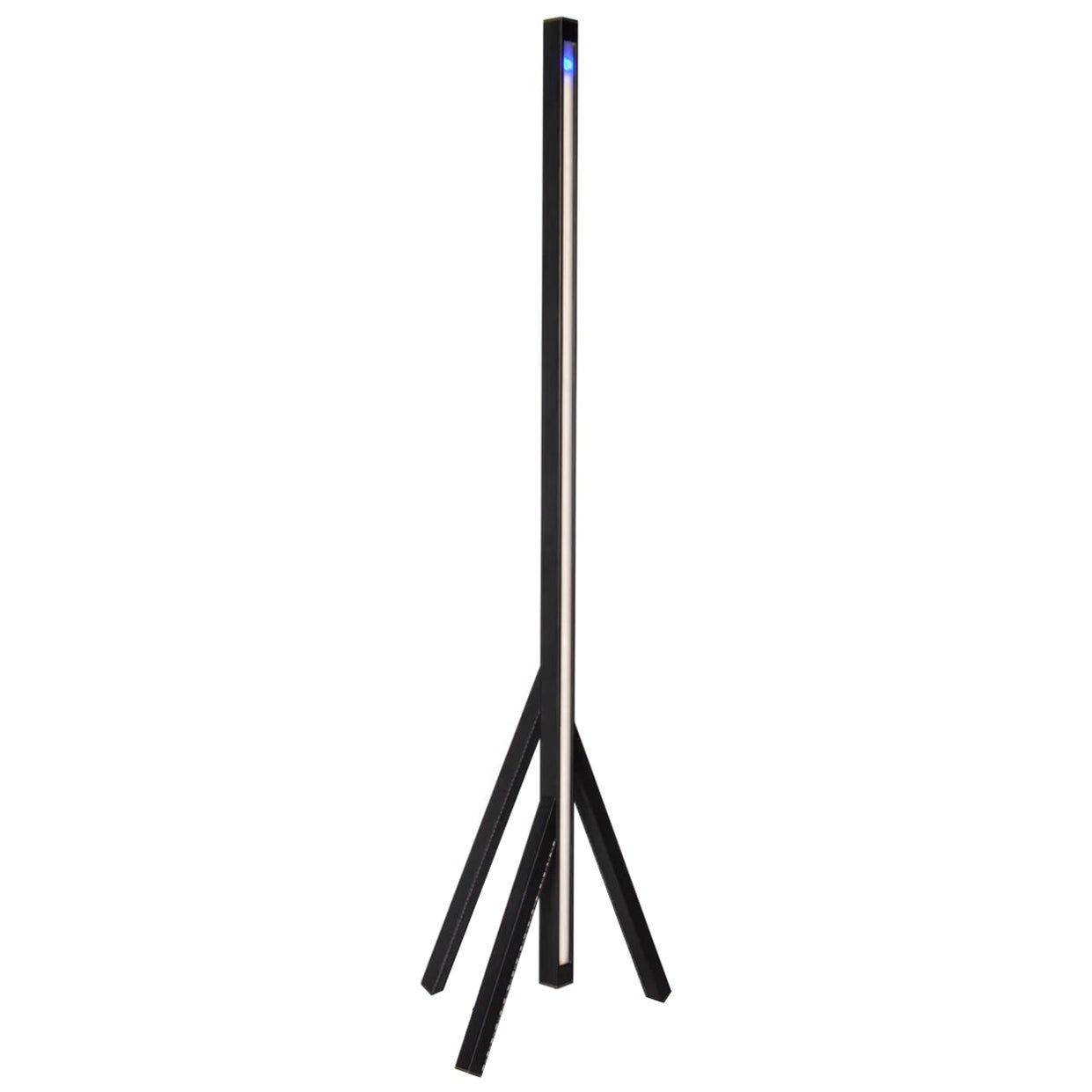 Lampadaire Stecco en aluminium et cuir tanné au végétal par Oscar Maschera