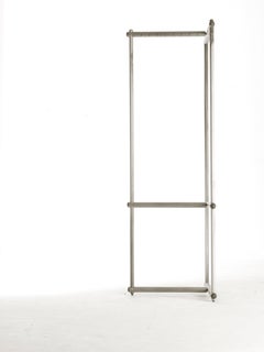 Stecco Solid Wood Hanger, Walnut in Hand-Made Natural Grey Finish, Contemporary