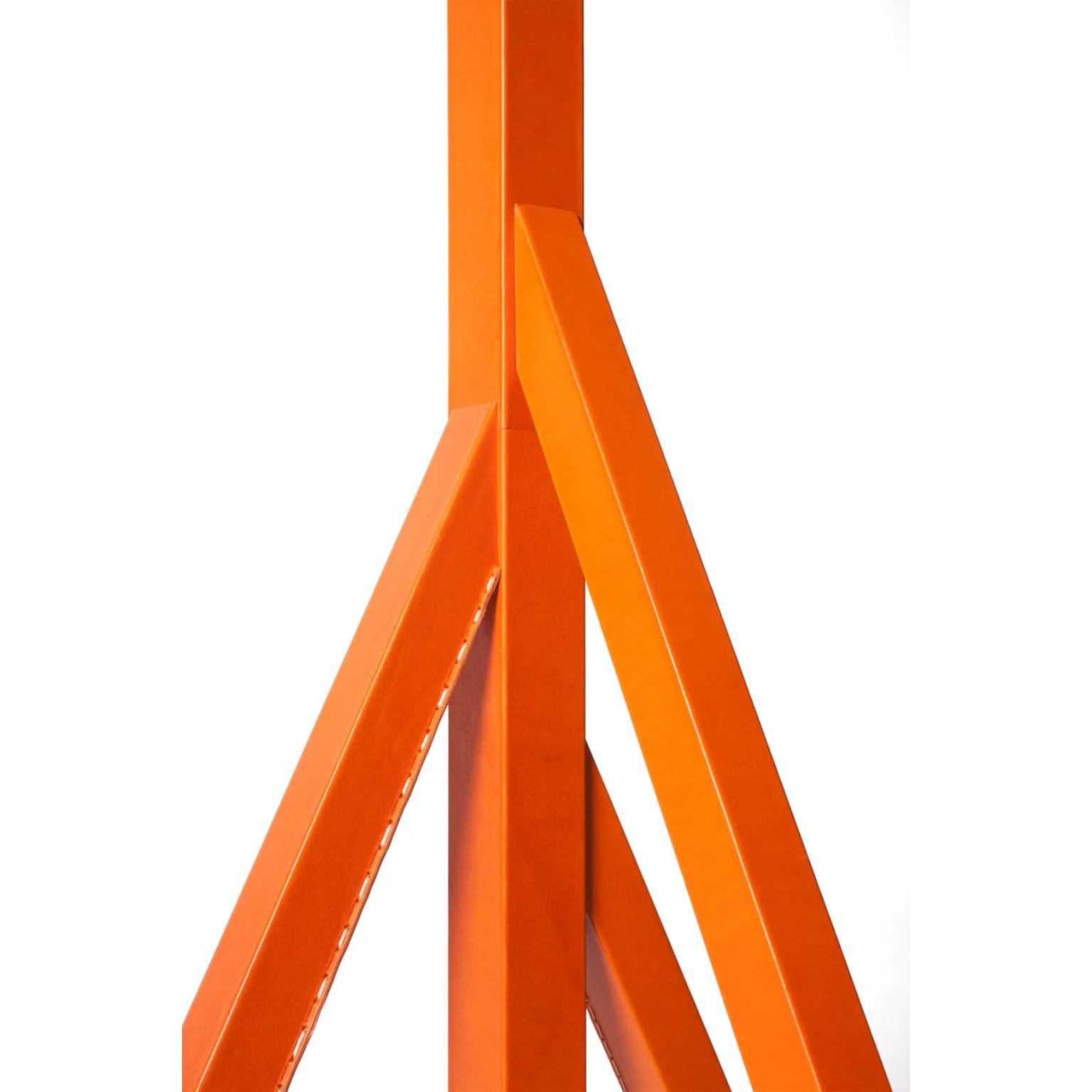 Aluminium Lampe à poser Steccolino en aluminium et cuir tanné au végétal par Oscar Maschera en vente