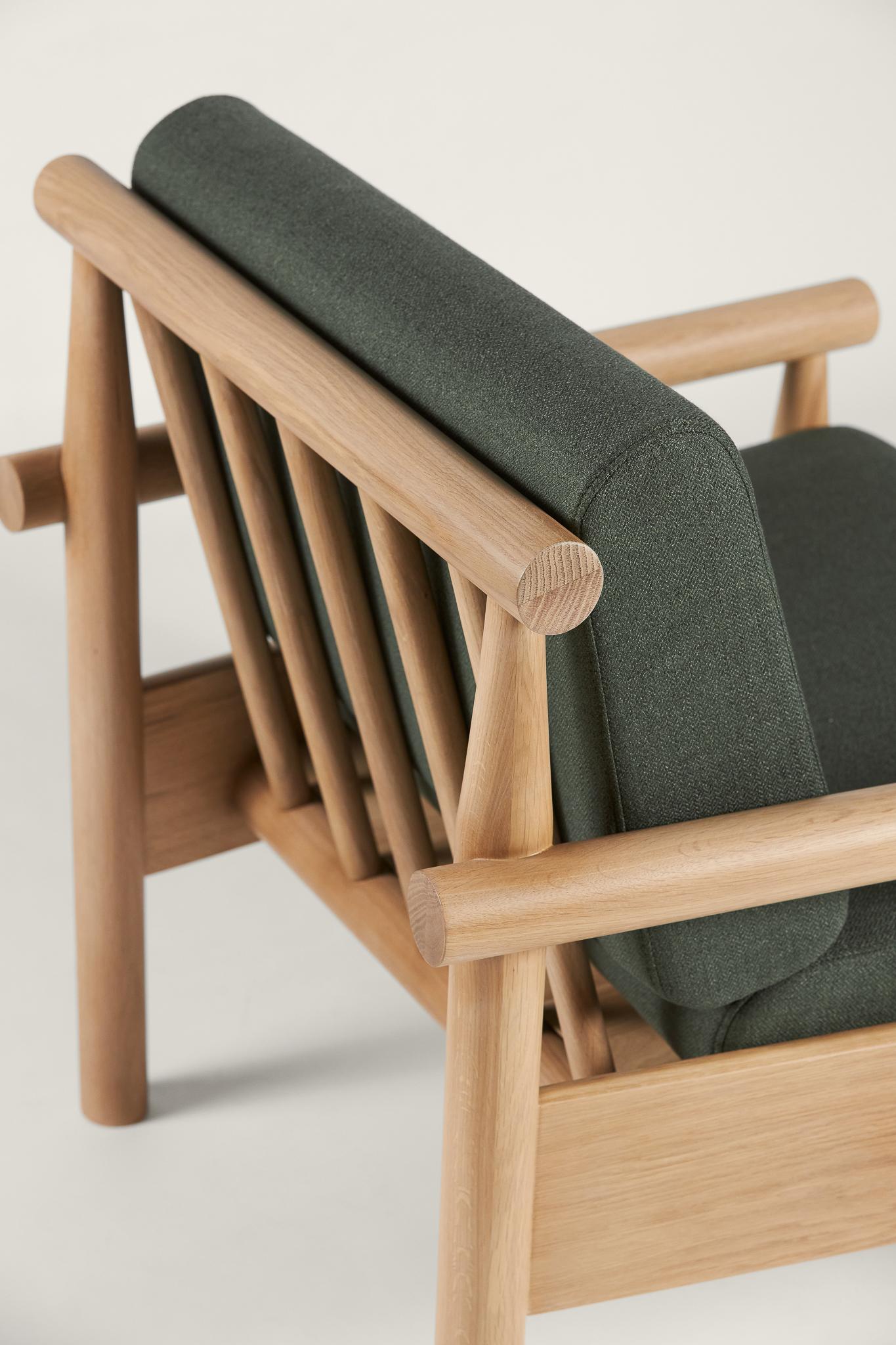 Oak Steekla Lounge Chair by Arbore x Hill Studio For Sale