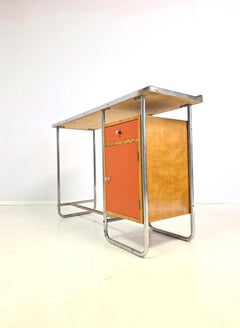 Bureau en acier et bouleau par Heteka Finlande années 1930