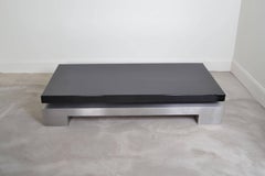 Steel and Black Lacquer Coffee Table, Italy, 1970