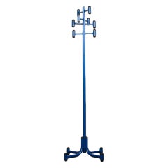 Steel and Blue Lacquer Coat Rack, American, circa 1960