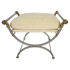 Steel and Brass Campaign Bench / Stool