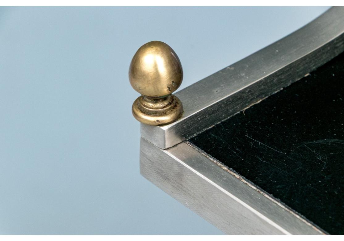 Steel And Brass Campaign Style Tray Table With Rams Heads en vente 4