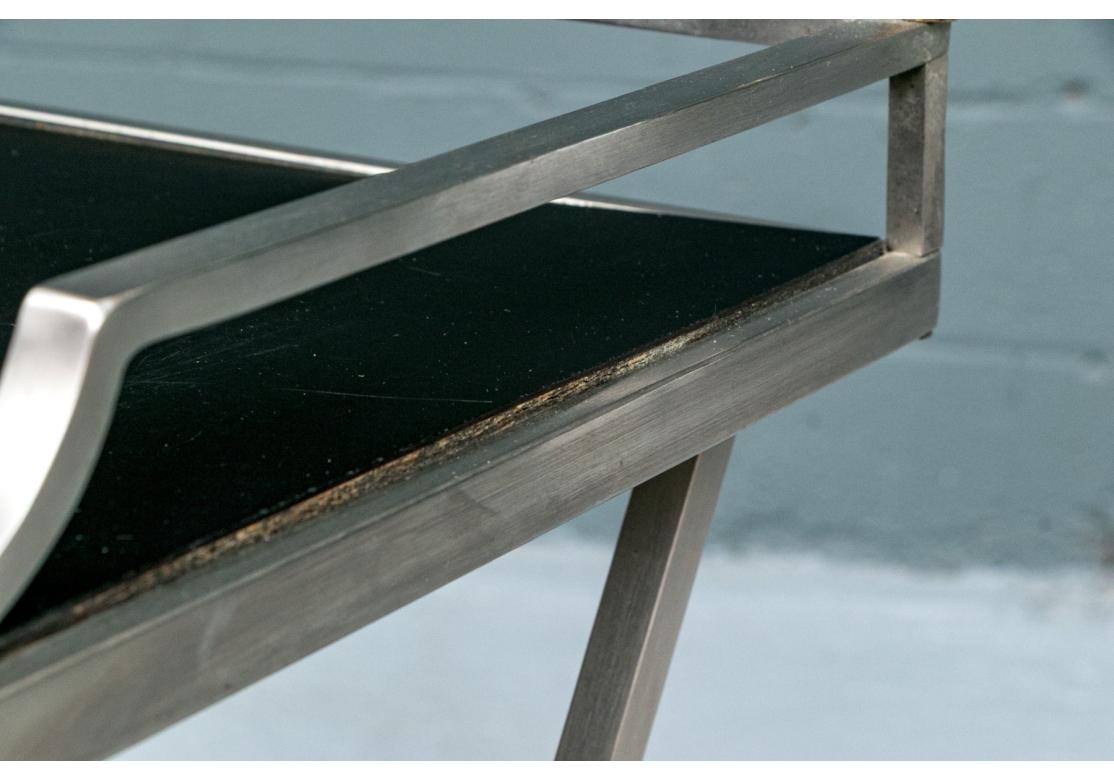 Campagne Steel And Brass Campaign Style Tray Table With Rams Heads en vente