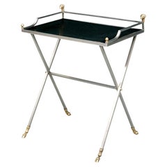 Steel And Brass Campaign Style Tray Table With Rams Heads