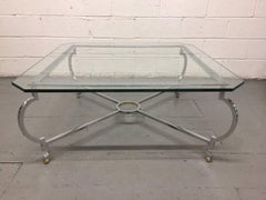 Steel and Brass Coffee Table in the Manner of Jansen