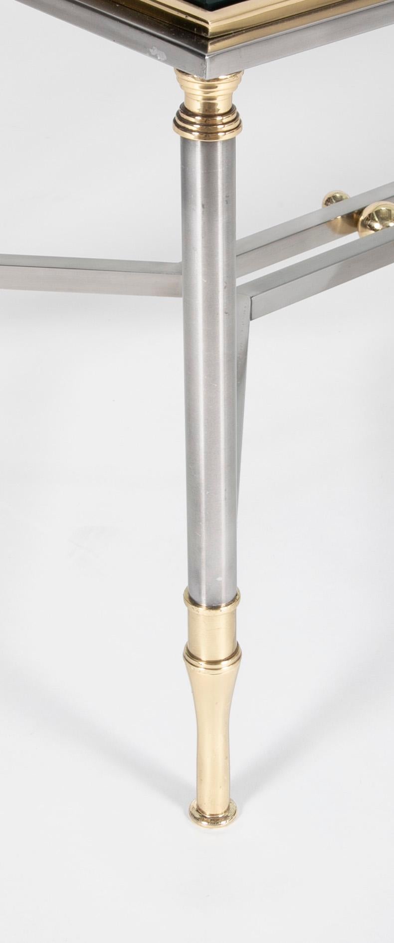 Modern Steel and Brass Coffee Table in the Manner of Maison Jansen