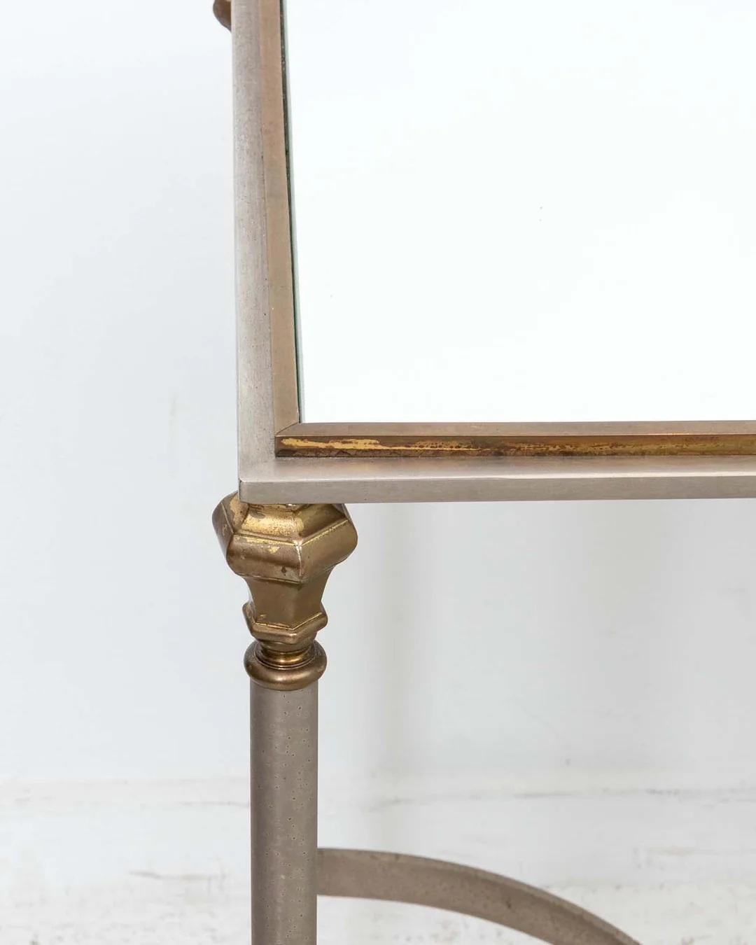 20th Century Steel And Brass Console Table For Sale