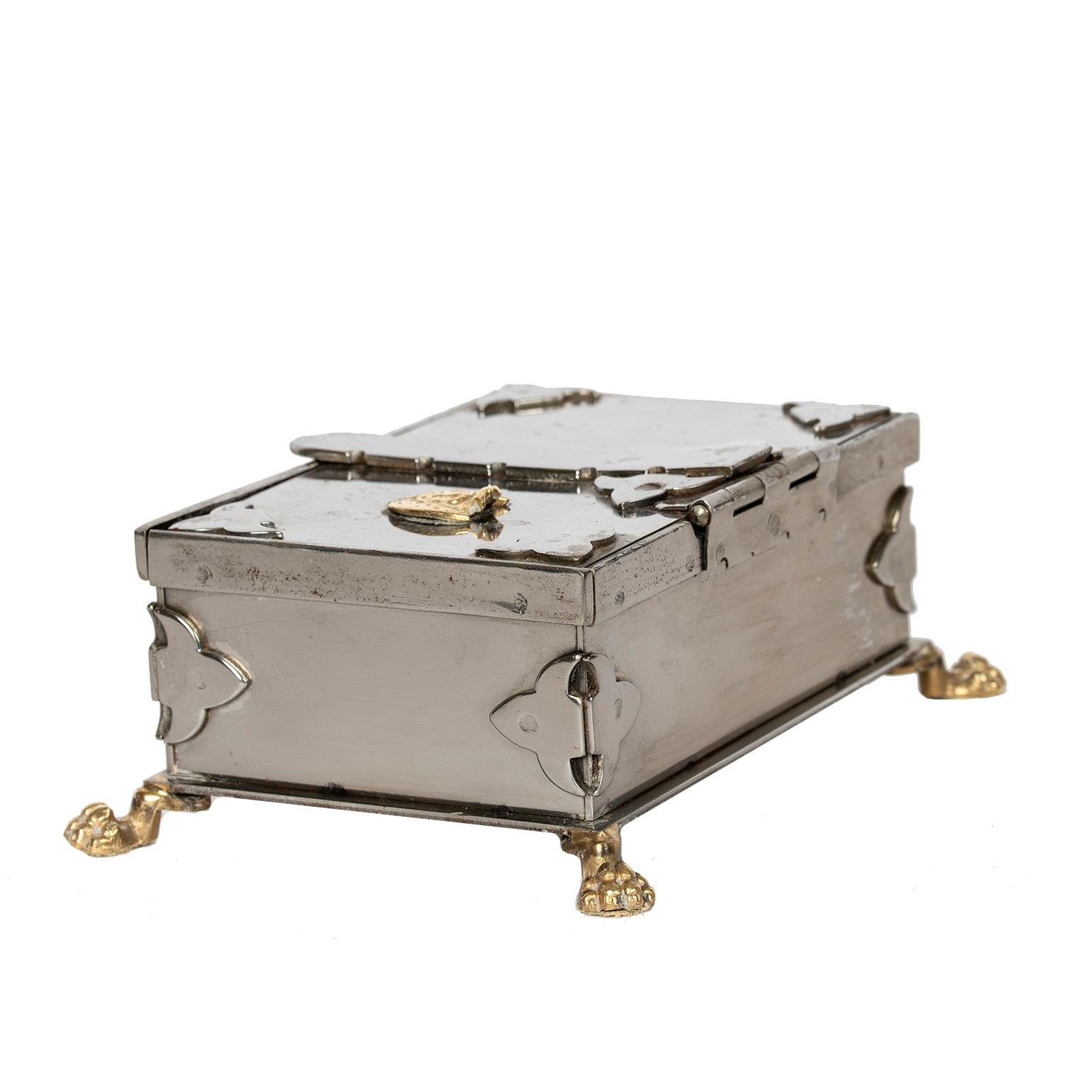 Italian Steel and Brass Document Box, Italy, circa 1970