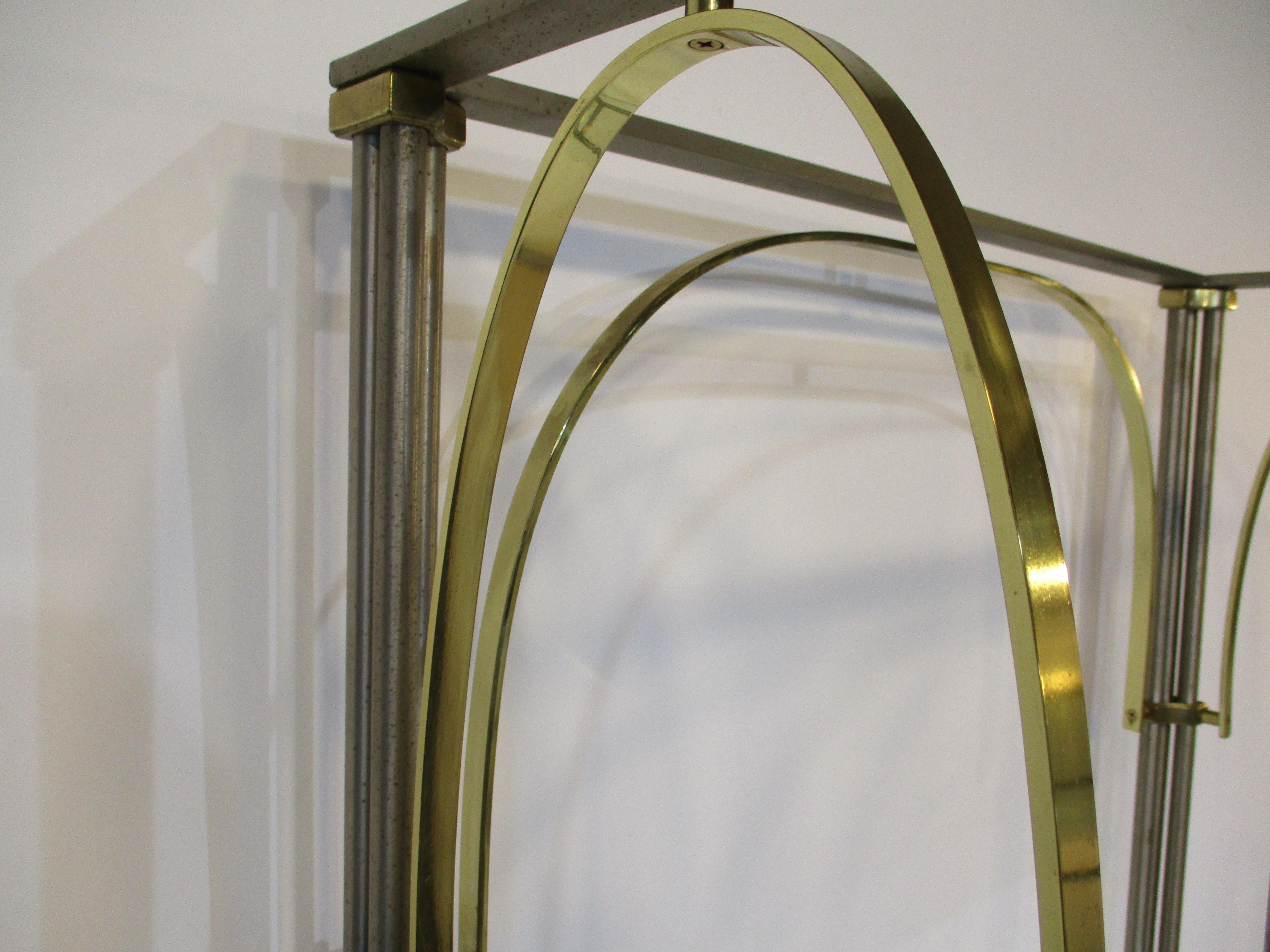 Steel and Brass Etagere in the Style of Maison Jansen For Sale 1