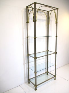 Steel and Brass Etagere in the style of Maison Jansen 