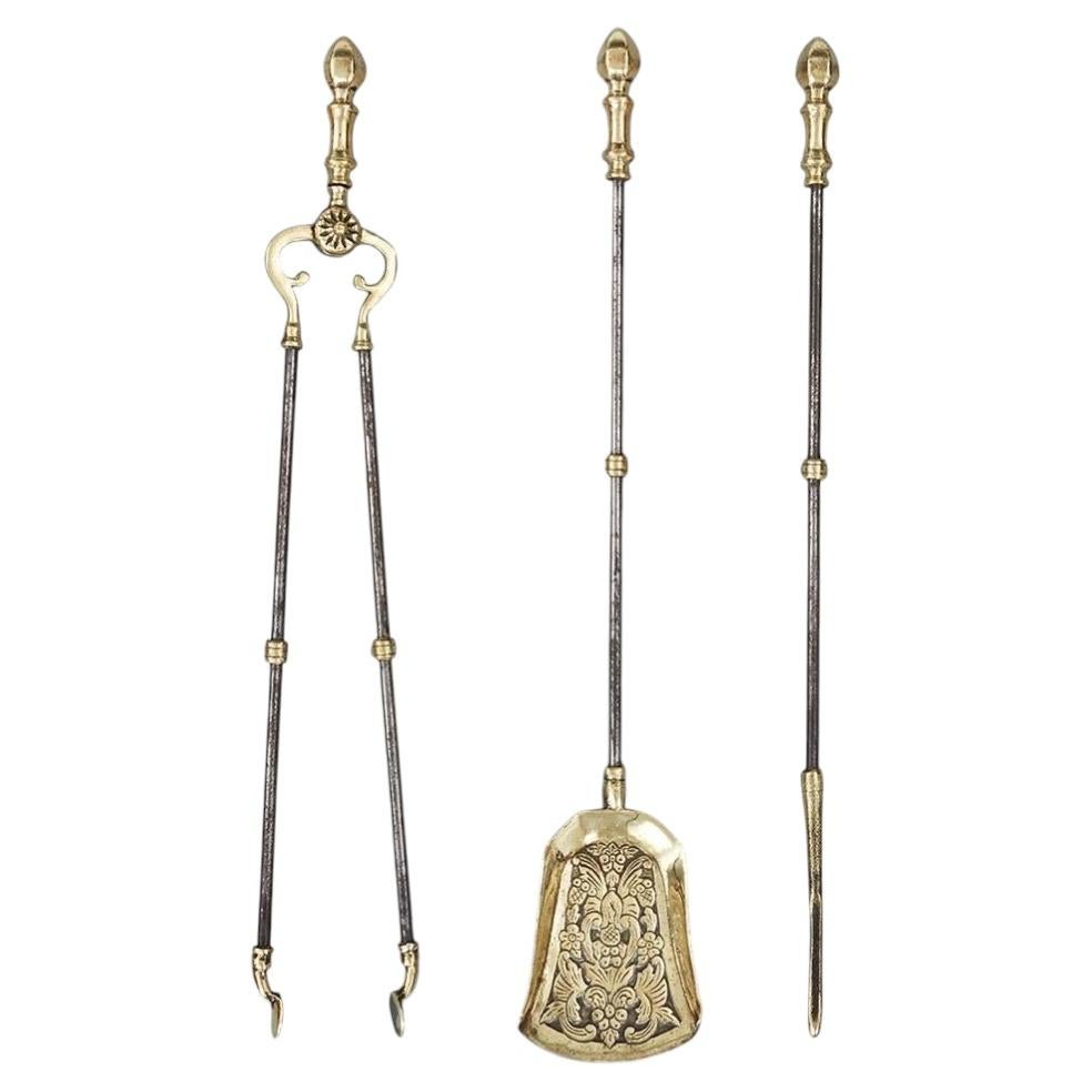 Steel and Brass Firetools For Sale