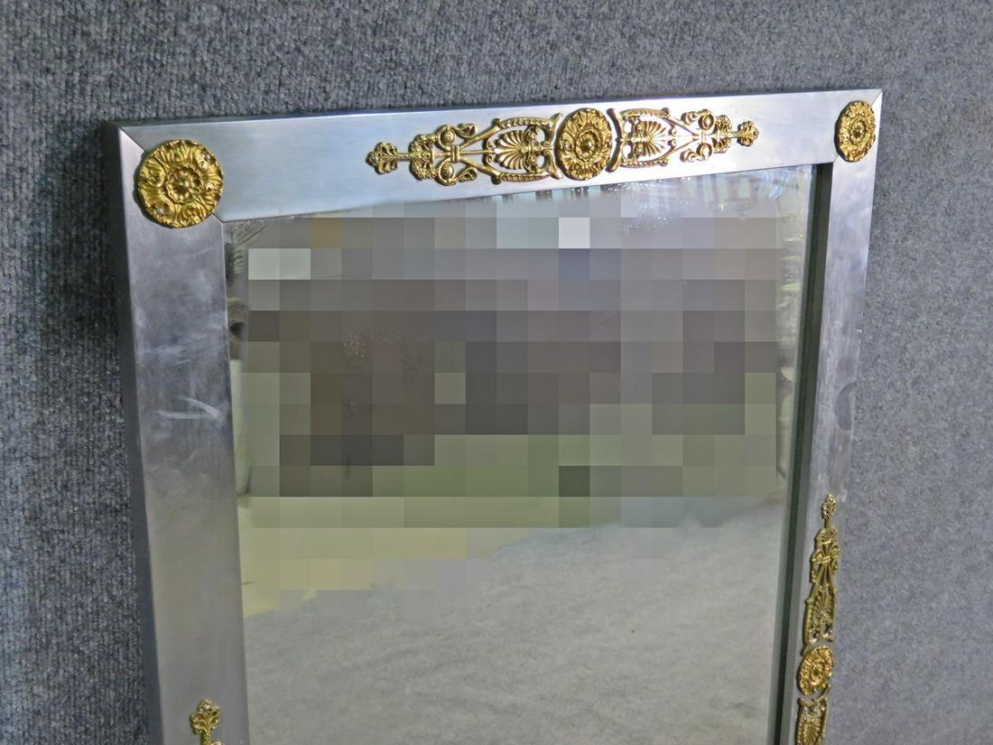 Steel and Brass John Vesey Style French Directoire Wall Mirror, C1960 4