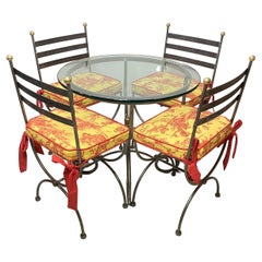 Terrassen-/Esszimmer-Set aus Stahl und Messing