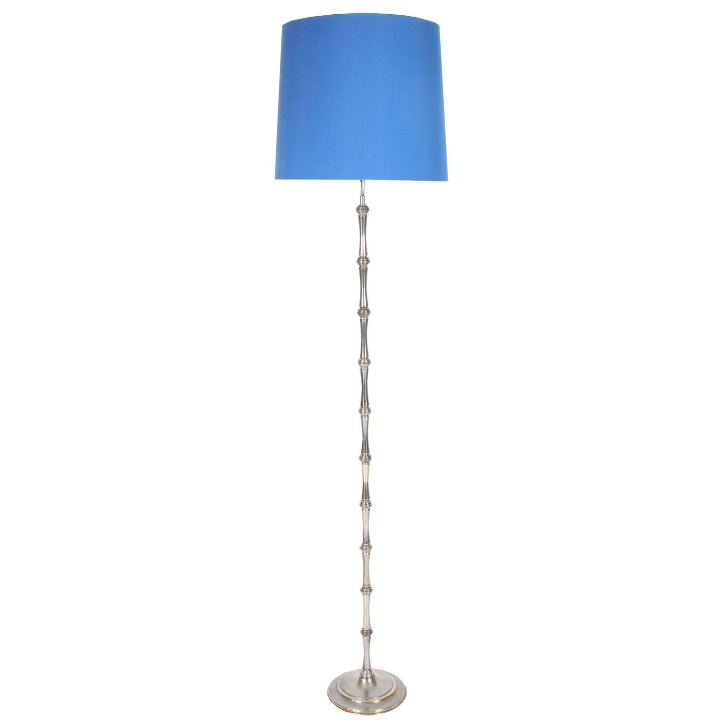 Steel and Brass Two-Tone Floorlamp For Sale