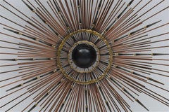 Steel and Brass Welded Sunburst Mirror