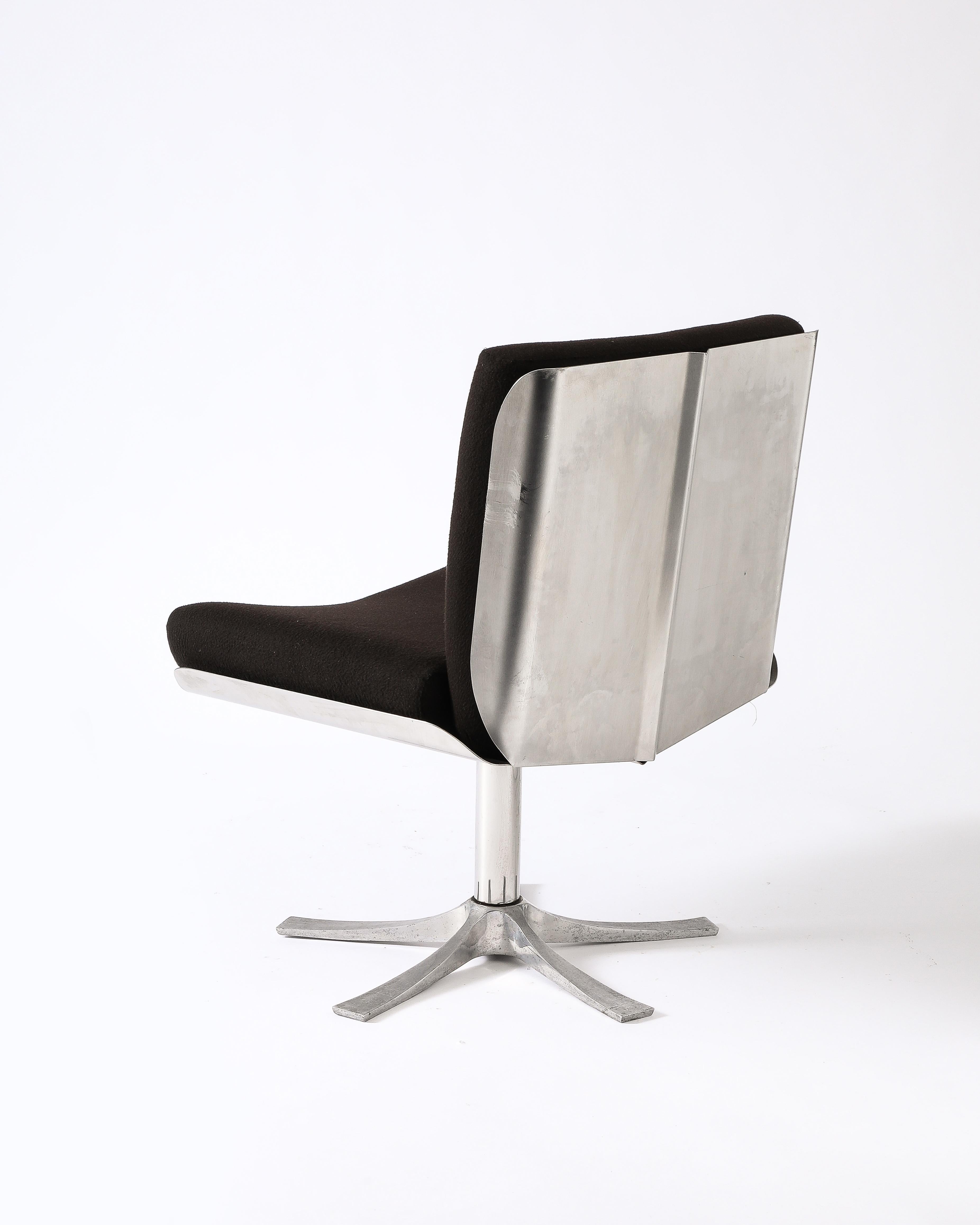 Steel and Cashmere Side/Lounge Chair by Jacques Charpentier, France, c. 1970 For Sale 5