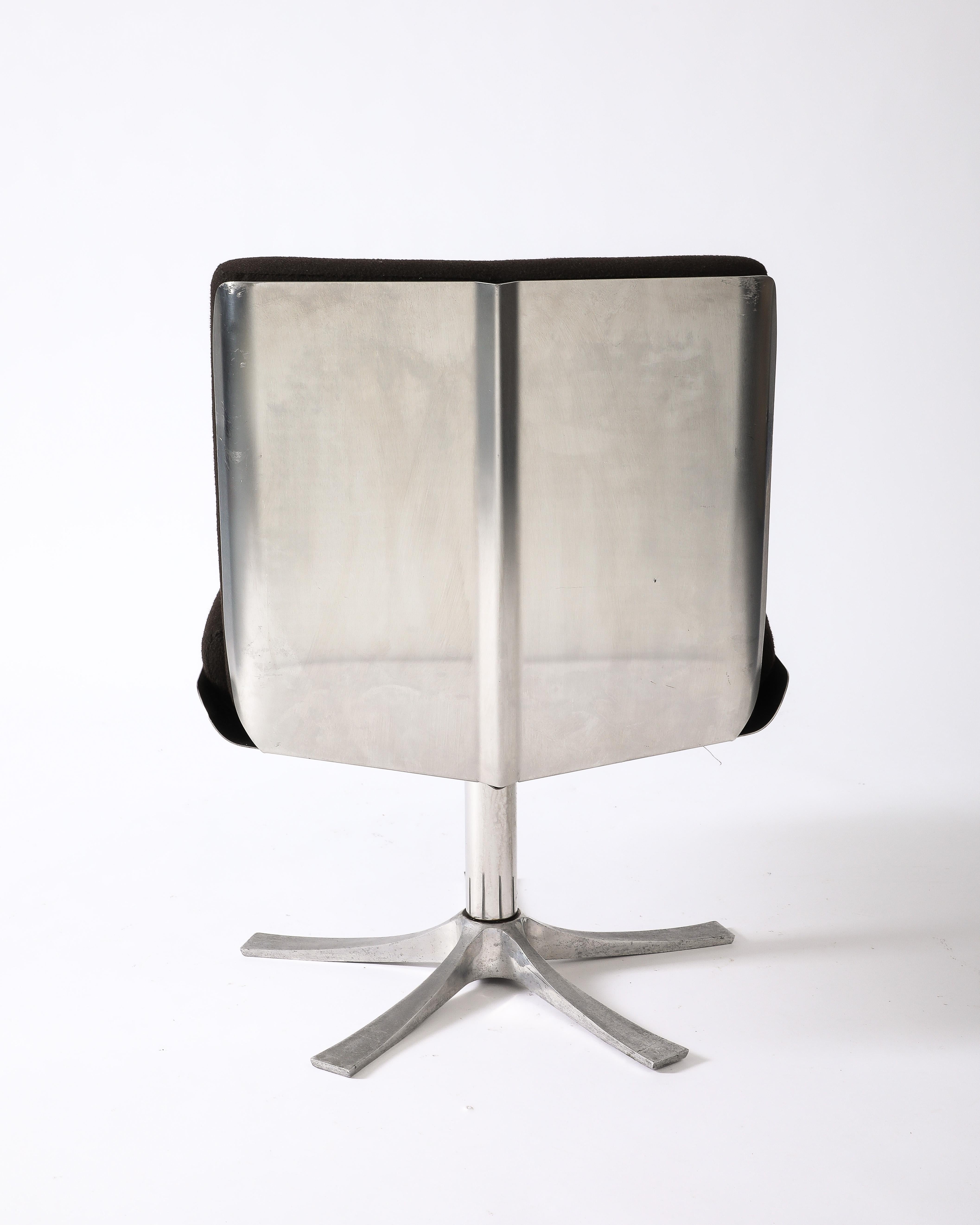Steel and Cashmere Side/Lounge Chair by Jacques Charpentier, France, c. 1970 For Sale 6