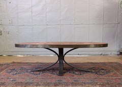 Steel and Ceramic Tile Oval Coffee Table