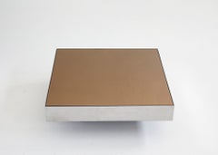 Steel and champagne glass coffee table by Giovanni Ausenda for NY Form, 1970