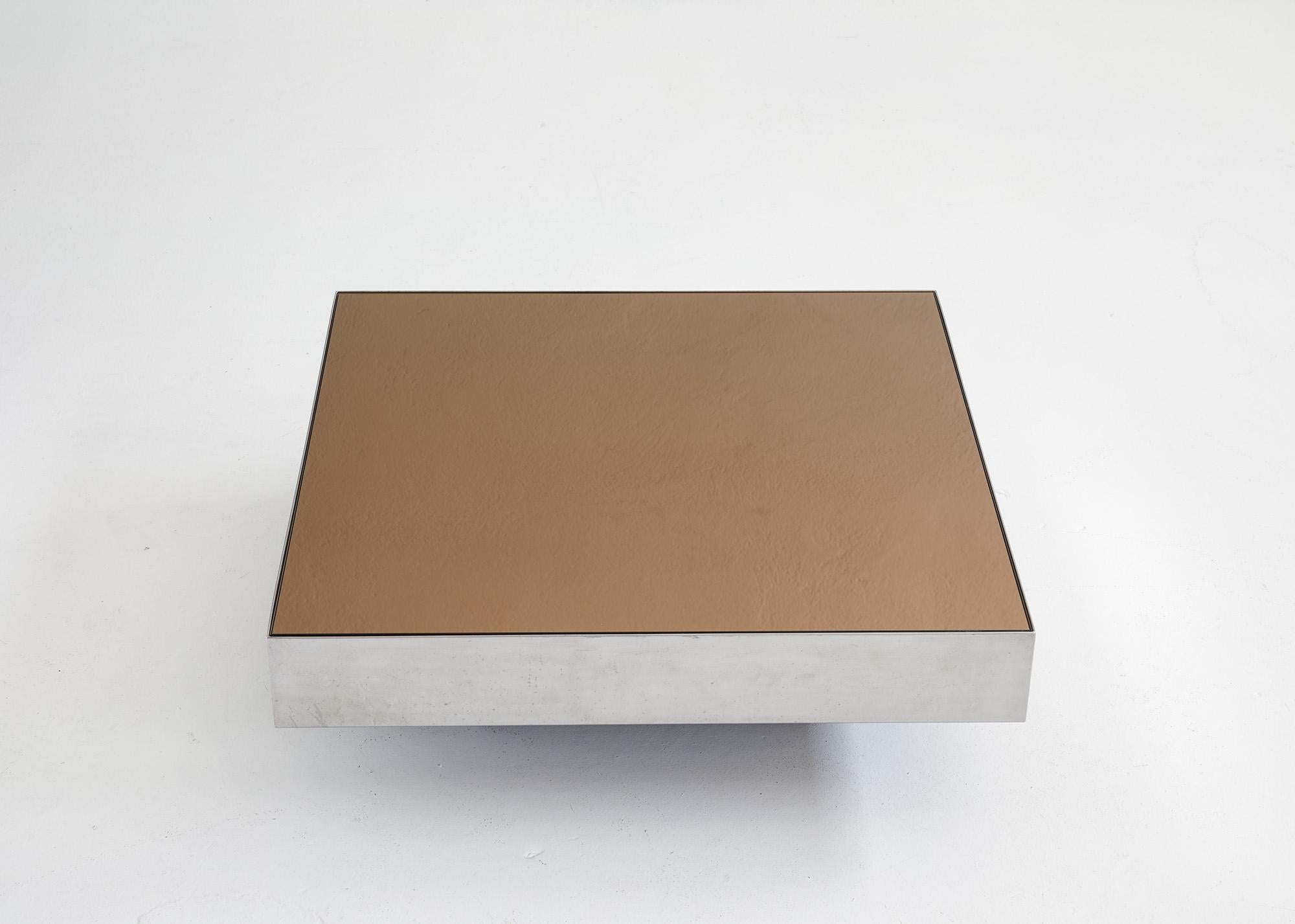 Couchtisch aus Stahl und champagnerglas von Giovanni Ausenda für NY Form, 1970 (Italienisch) im Angebot