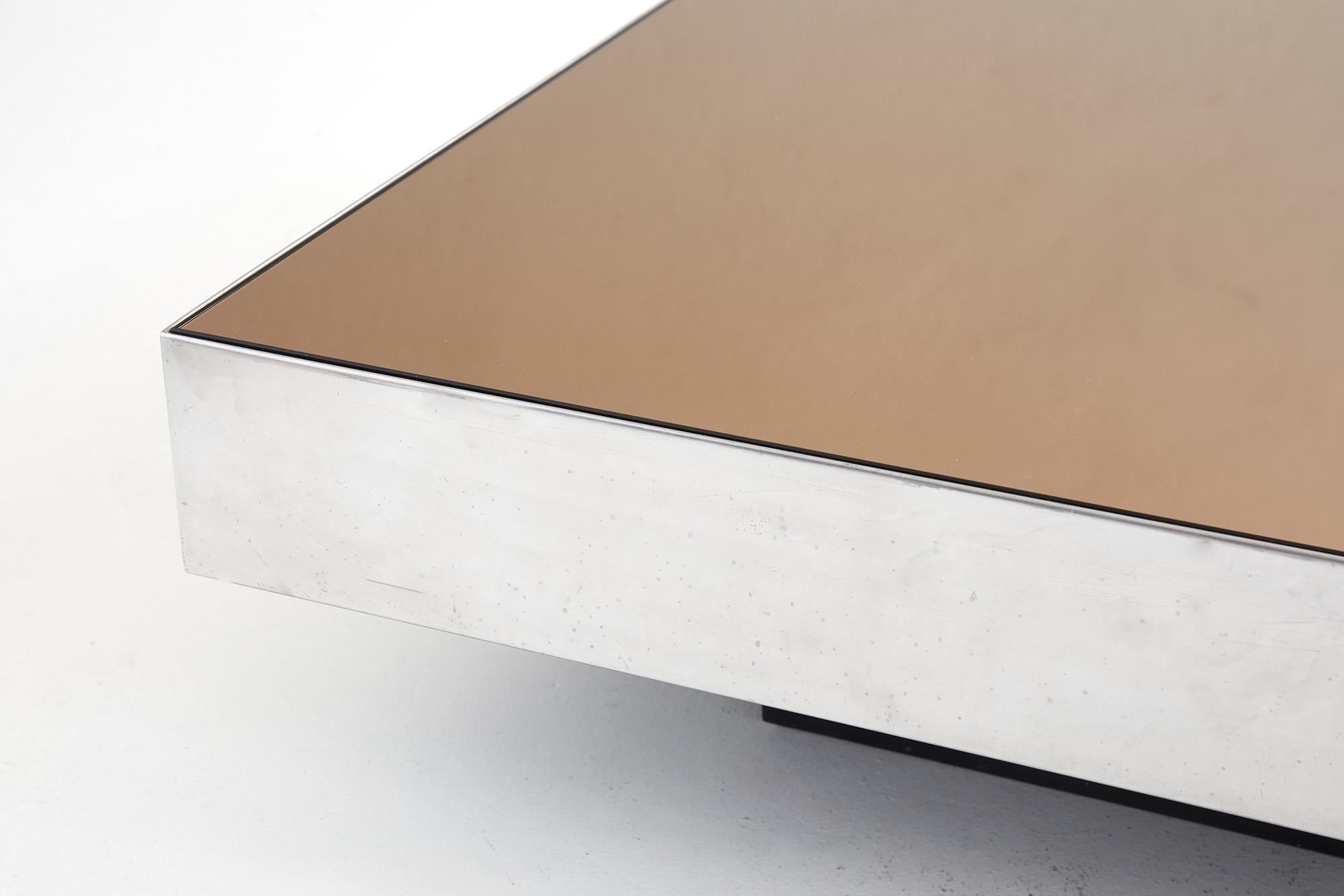 Couchtisch aus Stahl und champagnerglas von Giovanni Ausenda für NY Form, 1970 im Angebot 1