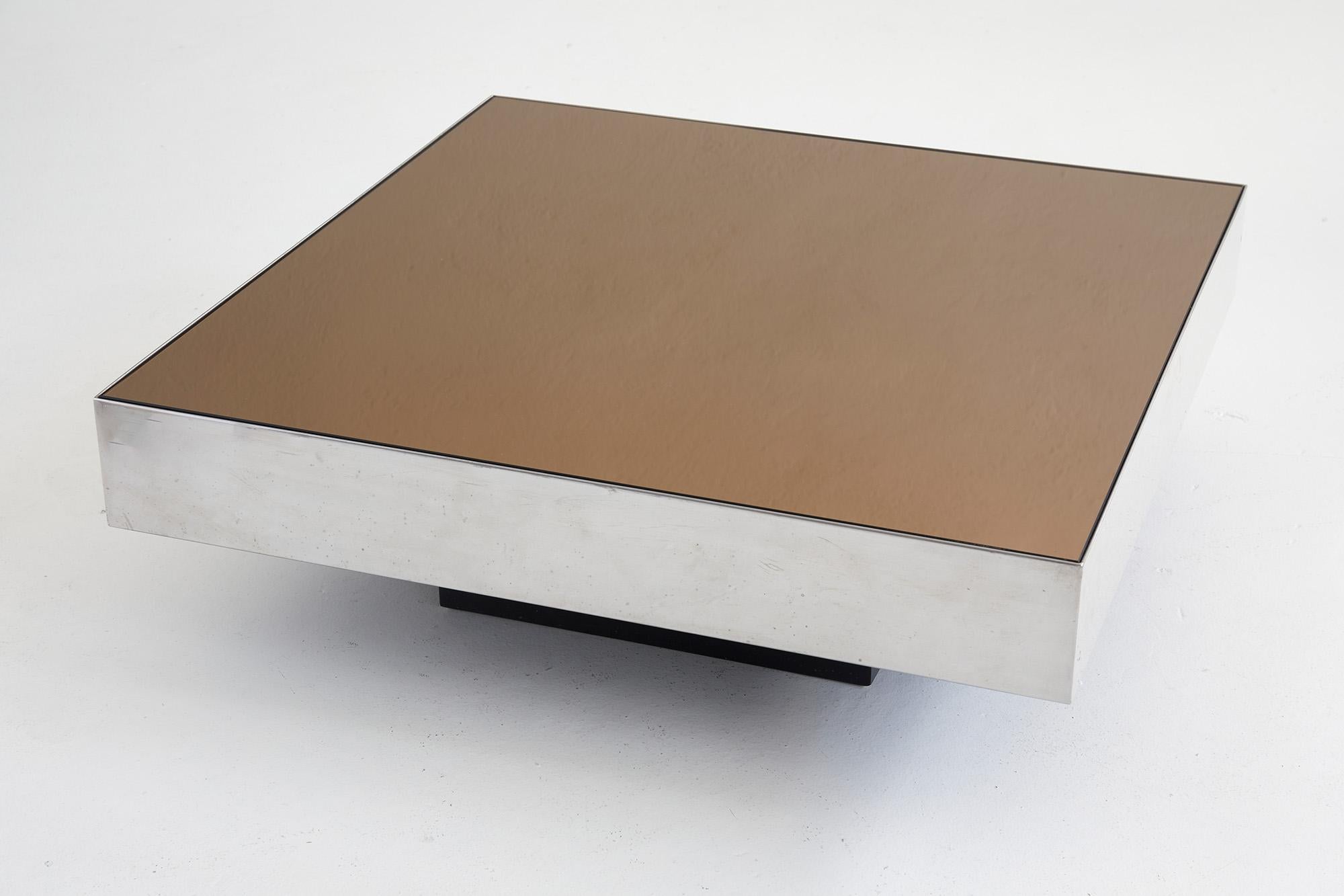 Couchtisch aus Stahl und champagnerglas von Giovanni Ausenda für NY Form, 1970 im Angebot 2