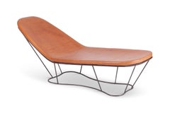 Contemporary Steel and Cognac Leather Lounge Chair by Xavier Lust