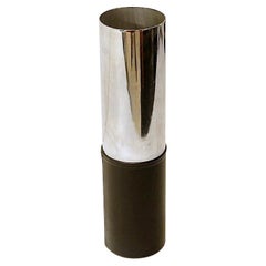 Steel and faux leather Cylinder Umbrella Stand - 1970s