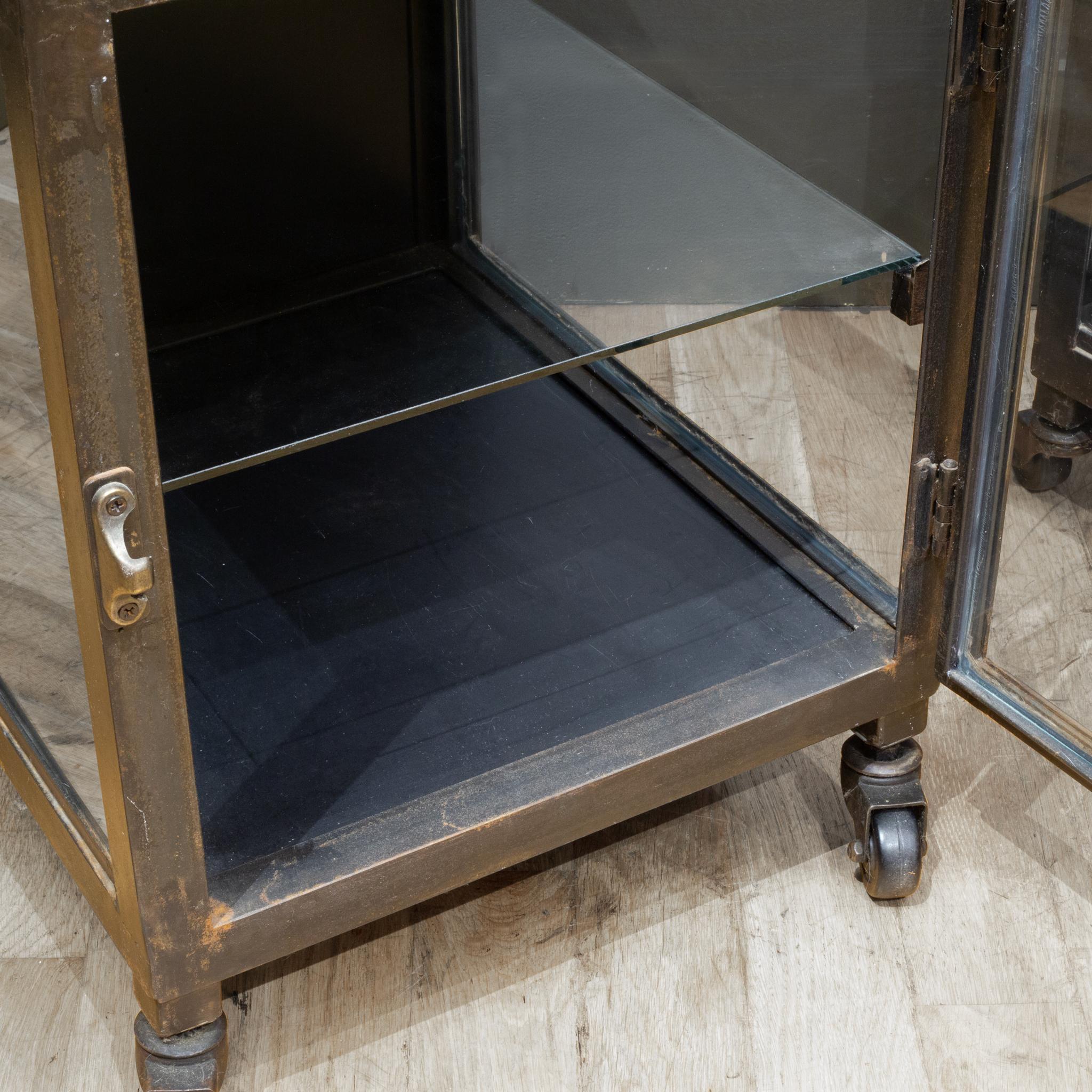 Steel and Glass Apothecary Side Tables-Pair For Sale 2