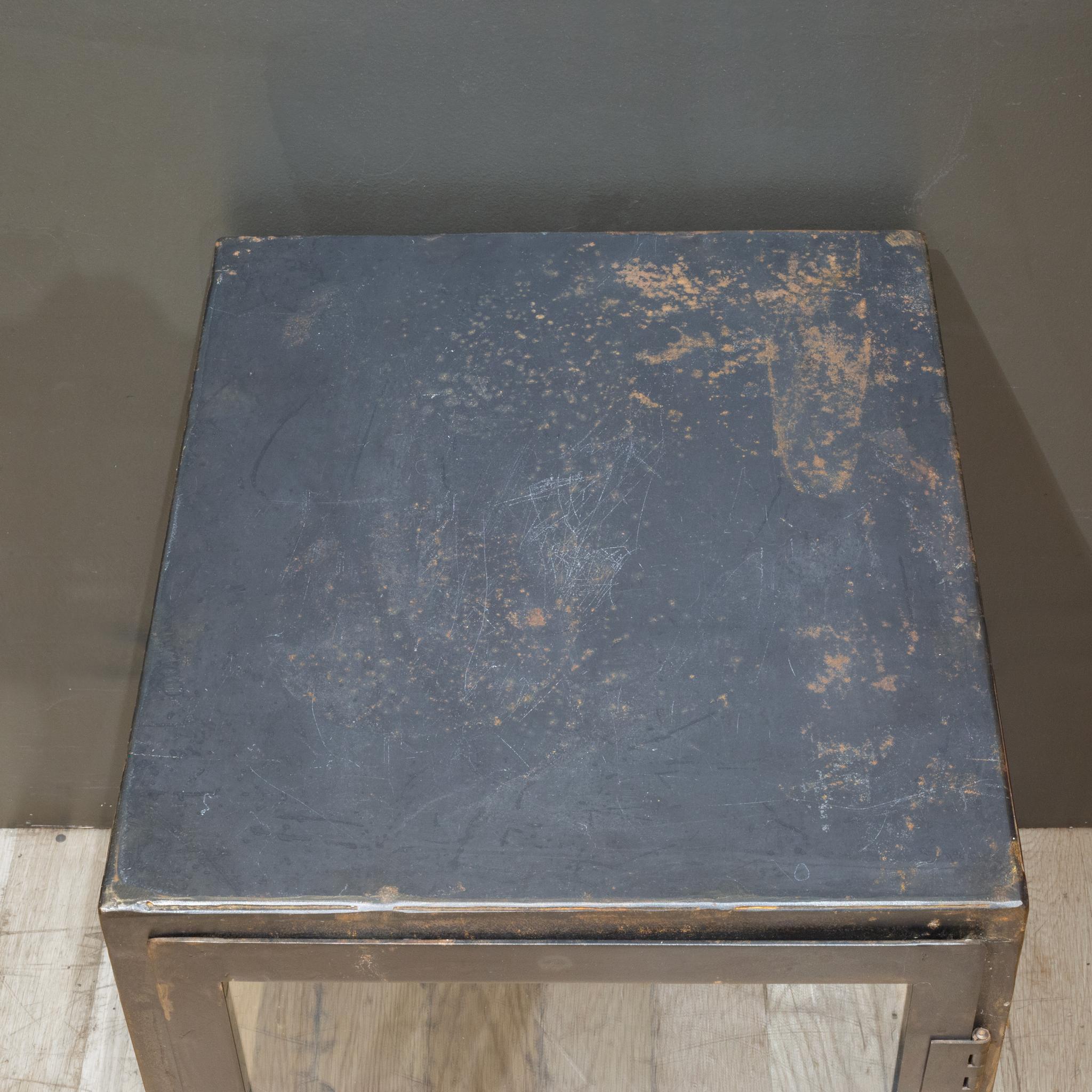 Steel and Glass Apothecary Side Tables-Pair For Sale 4